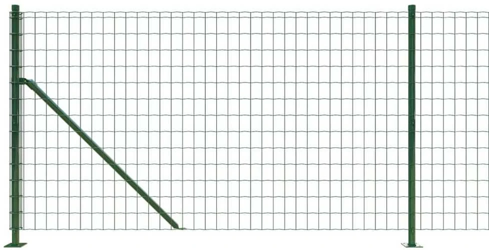 Vielinė tinklinė tvora su flanšais, žalios spalvos, 1x25 m
