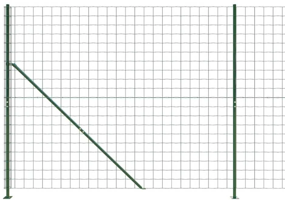 Vielinė tinklinė tvora su flanšais, žalios spalvos, 2,2x25m