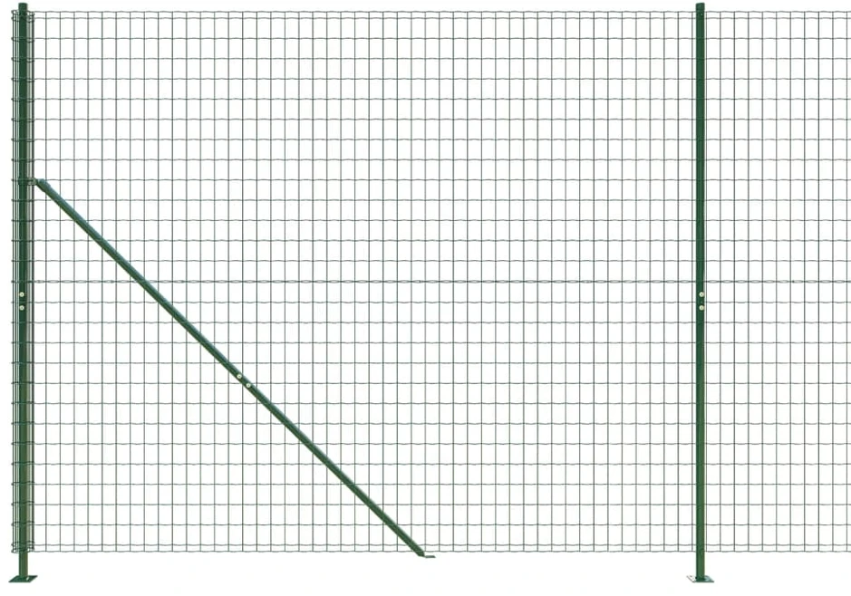 Vielinė tinklinė tvora su flanšais, žalios spalvos, 1,6x25 m