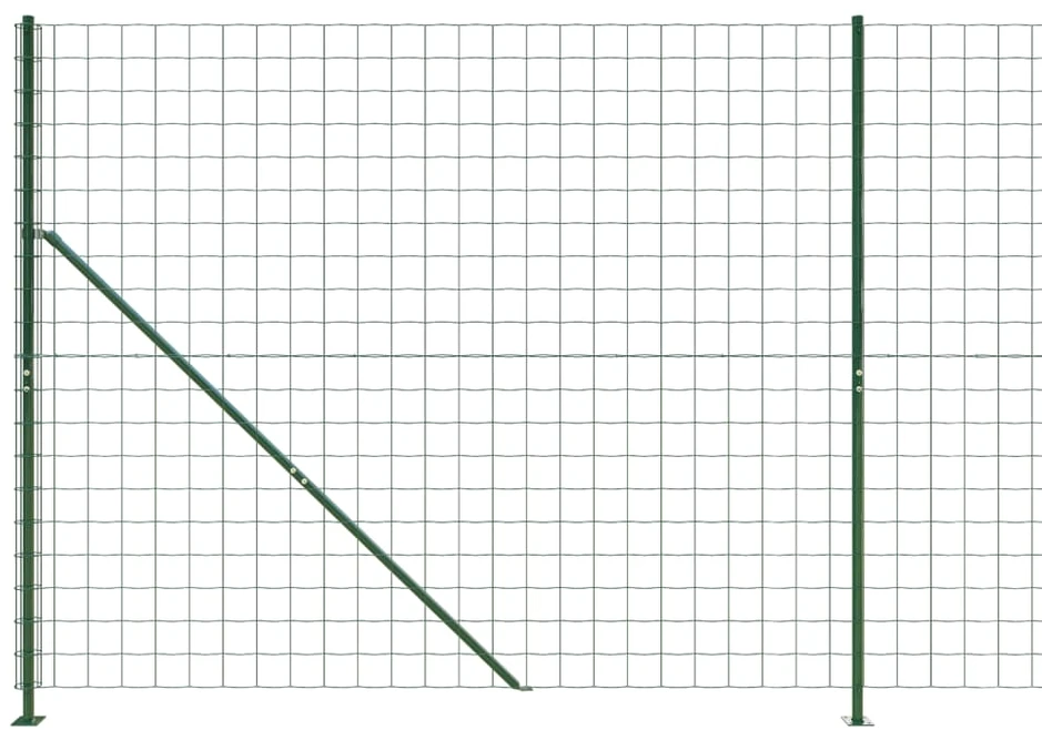 Vielinė tinklinė tvora su flanšais, žalios spalvos, 2x25m