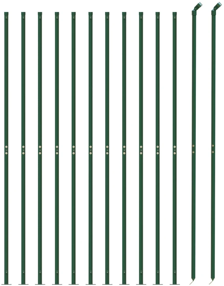 Vielinė tinklinė tvora su flanšais, žalios spalvos, 2x25m