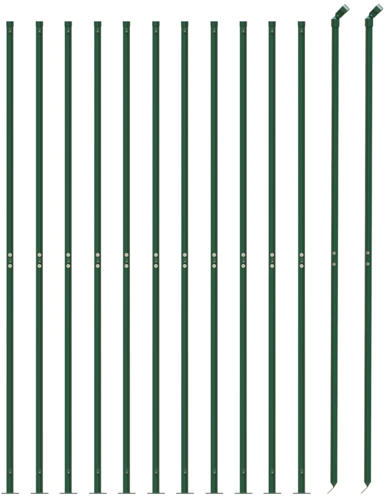 Vielinė tinklinė tvora su flanšais, žalios spalvos, 2,2x25m