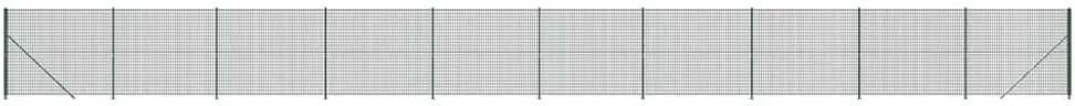 Vielinė tinklinė tvora su flanšais, žalios spalvos, 1,6x25 m