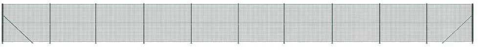 Vielinė tinklinė tvora su flanšais, žalios spalvos, 1,8x25 m
