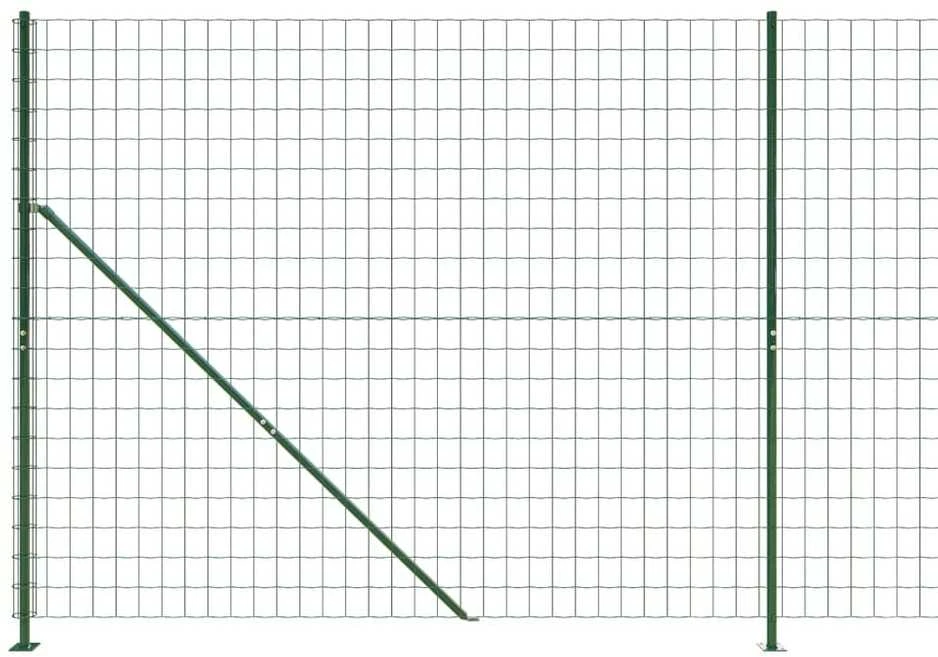 Vielinė tinklinė tvora su flanšais, žalios spalvos, 2,2x25m