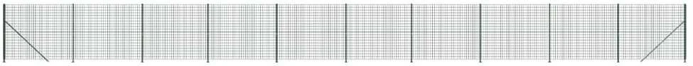Vielinė tinklinė tvora su flanšais, žalios spalvos, 2,2x25m