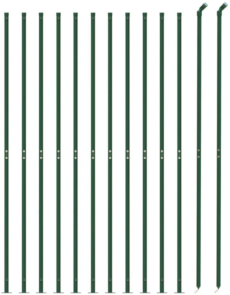 Vielinė tinklinė tvora su flanšais, žalios spalvos, 1,6x25 m
