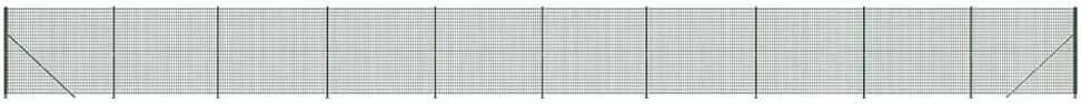 Vielinė tinklinė tvora su flanšais, žalios spalvos, 1,4x25 m