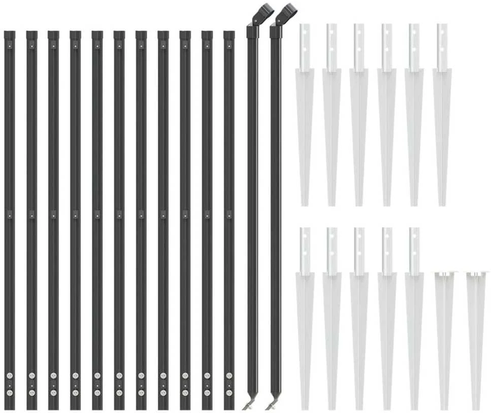 Vielinė tinklinė tvora su smaigais, antracito spalvos, 1x25m