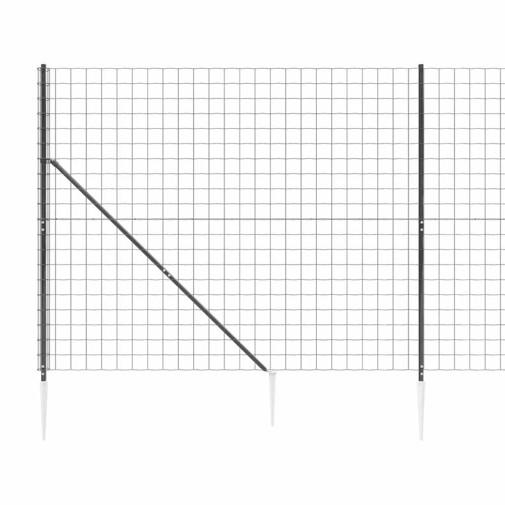 Vielinė tinklinė tvora su smaigais, antracito spalvos, 1,4x25m