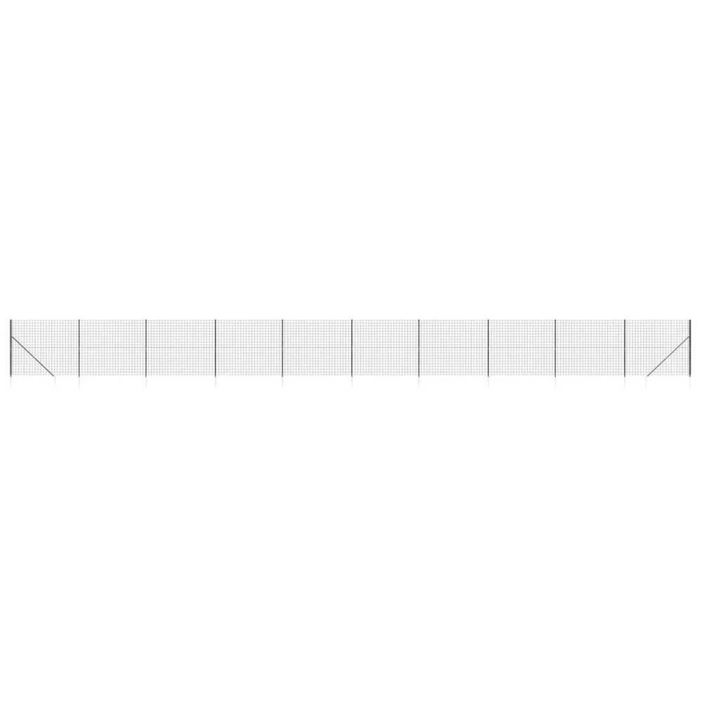 Vielinė tinklinė tvora su smaigais, antracito spalvos, 1,4x25m