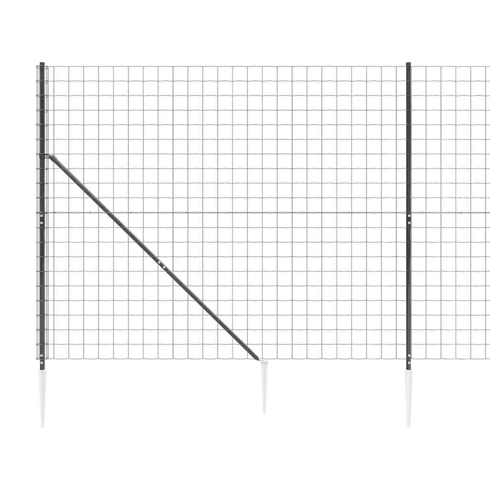 Vielinė tinklinė tvora su smaigais, antracito spalvos, 1,4x25m