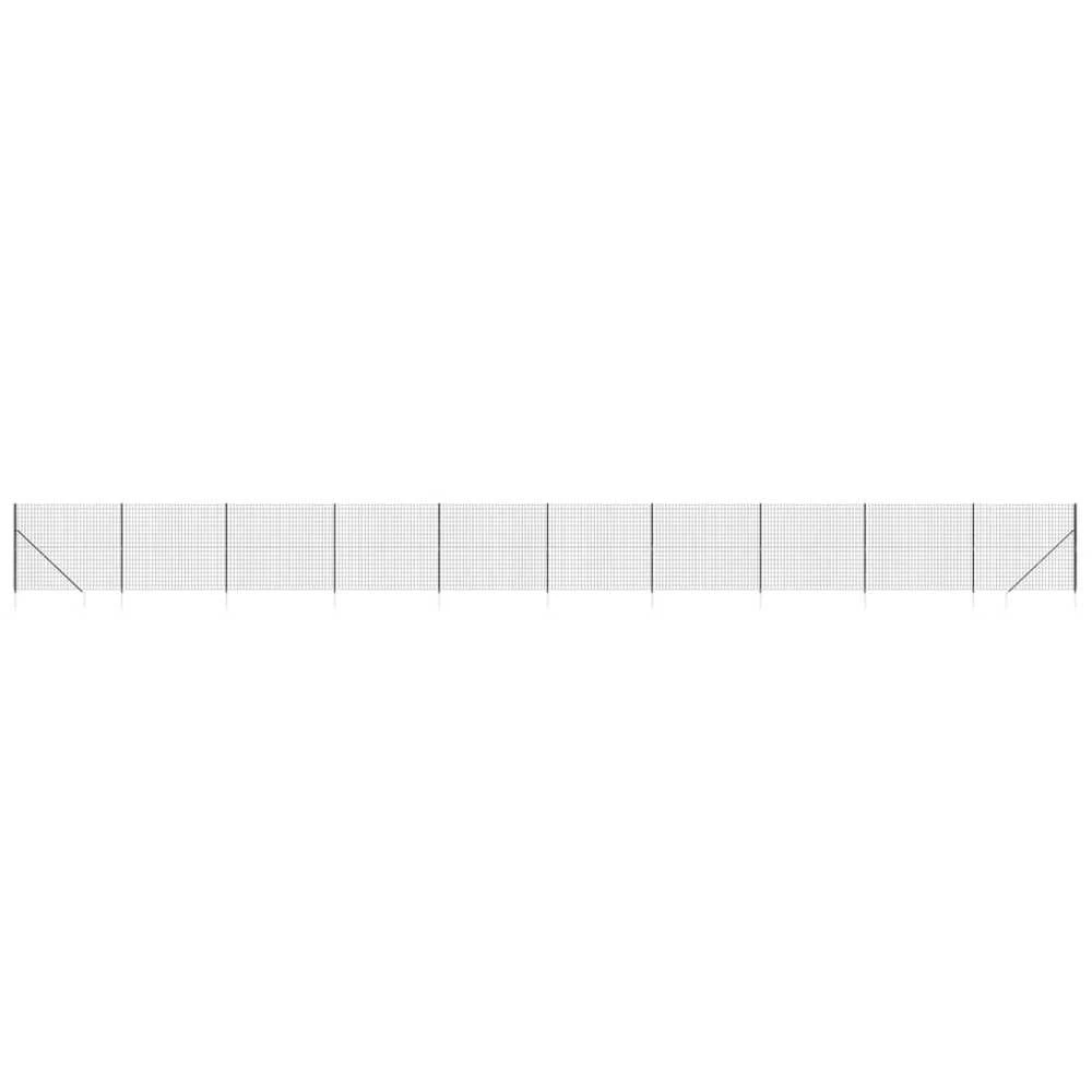 Vielinė tinklinė tvora su smaigais, antracito spalvos, 1,4x25m