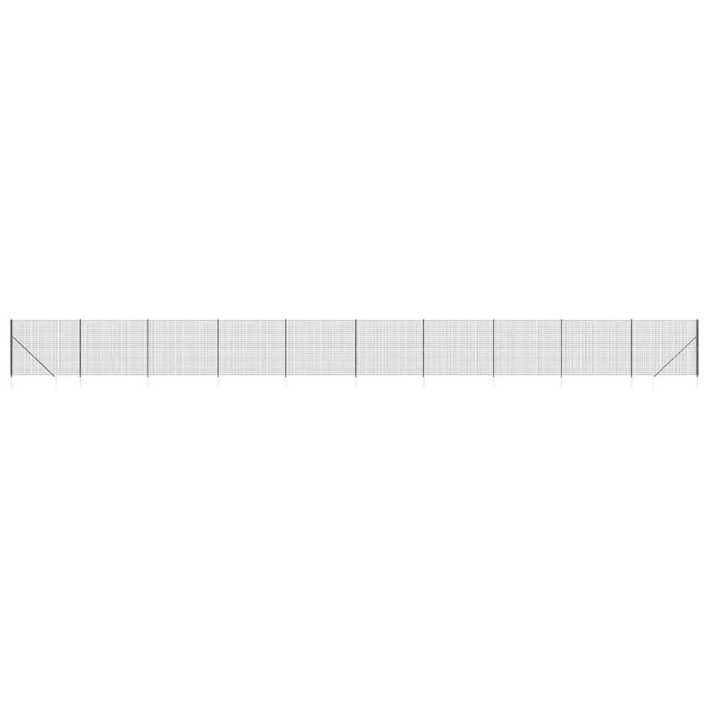 Vielinė tinklinė tvora su smaigais, antracito spalvos, 2x25m