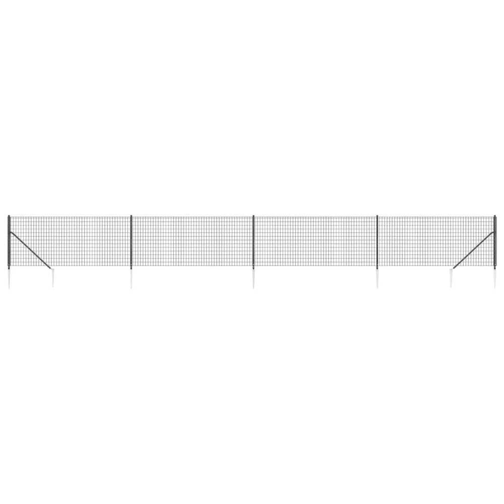 Vielinė tinklinė tvora su smaigais, antracito spalvos, 1,1x10m