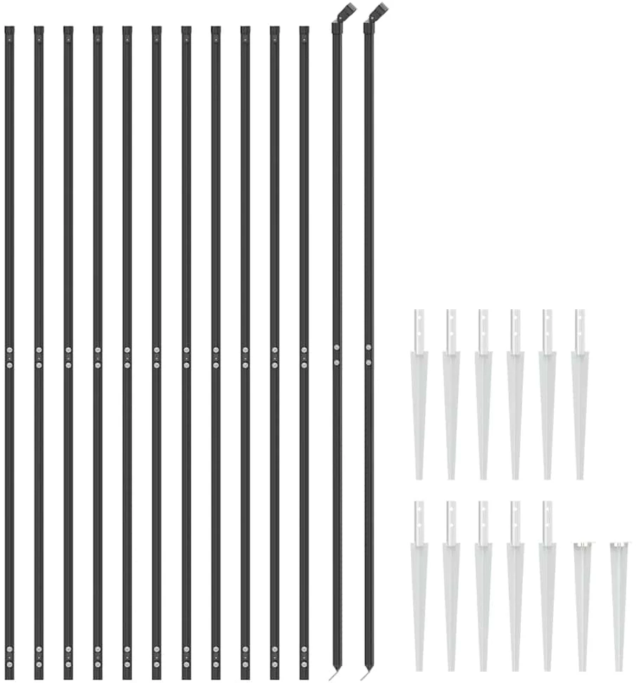 Vielinė tinklinė tvora su smaigais, antracito spalvos, 2x25m