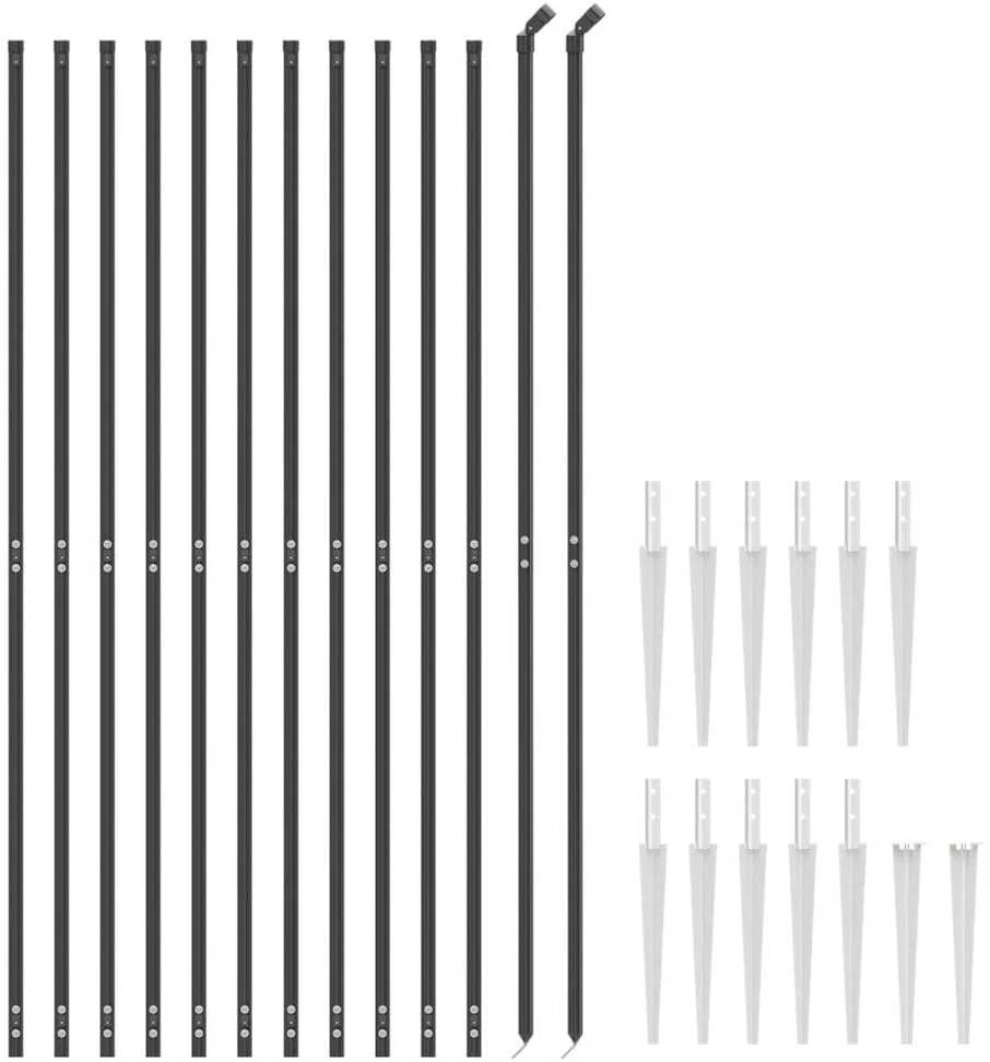 Vielinė tinklinė tvora su smaigais, antracito spalvos, 1,6x25m