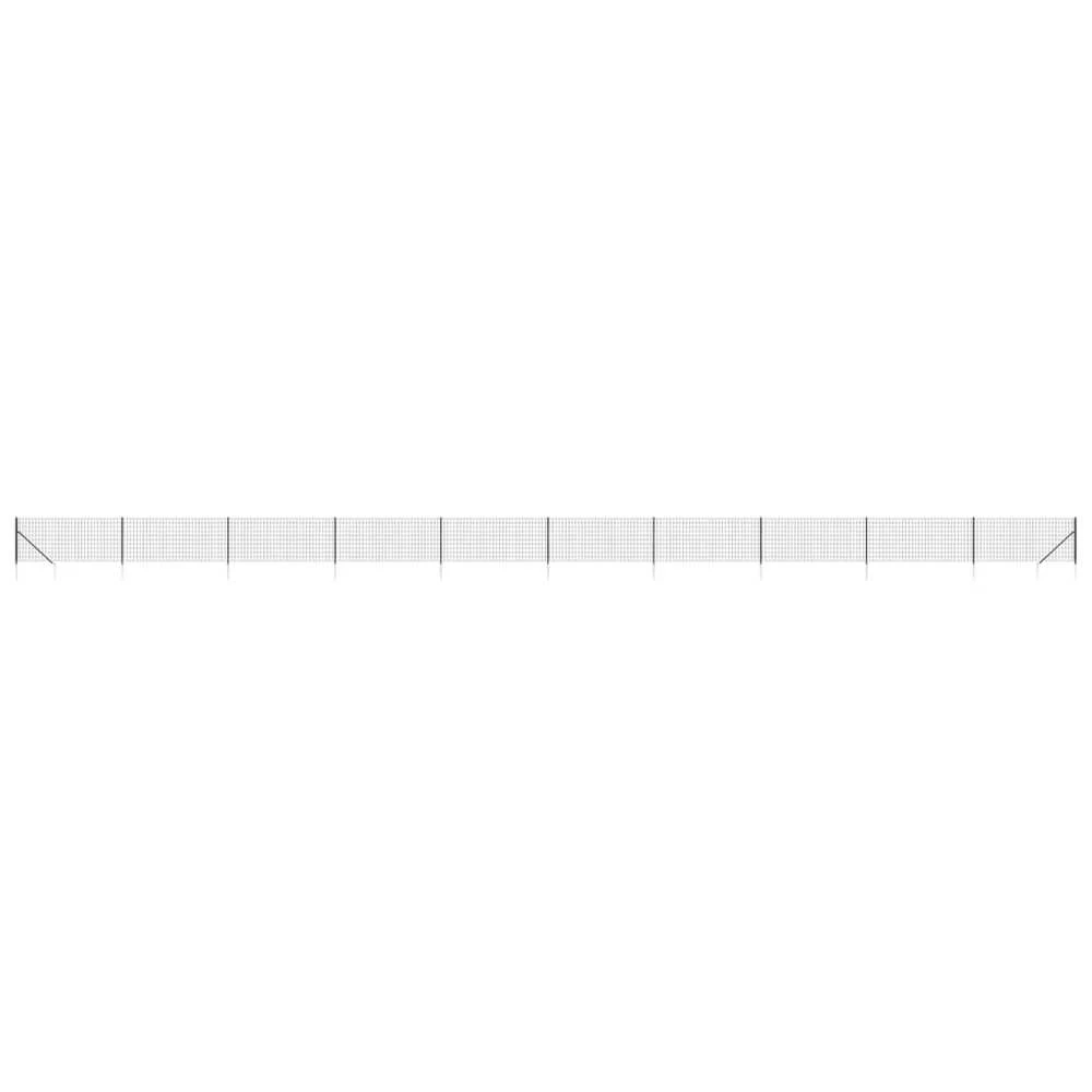 Vielinė tinklinė tvora su smaigais, antracito spalvos, 0,8x25m