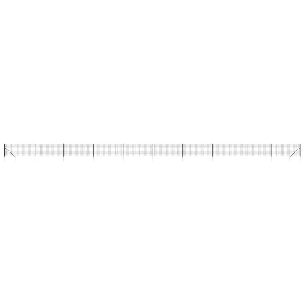 Vielinė tinklinė tvora su smaigais, antracito spalvos, 1x25m
