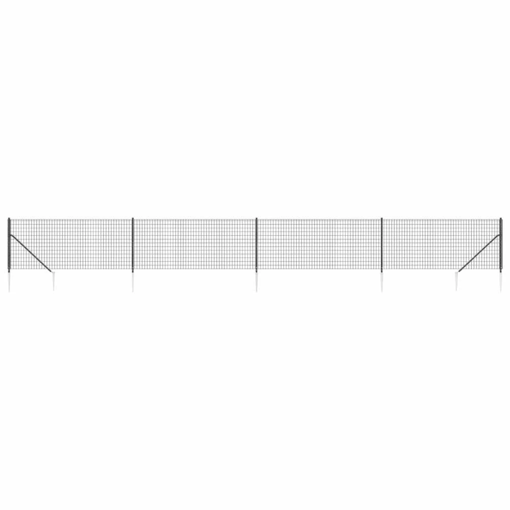 Vielinė tinklinė tvora su smaigais, antracito spalvos, 1,1x10m