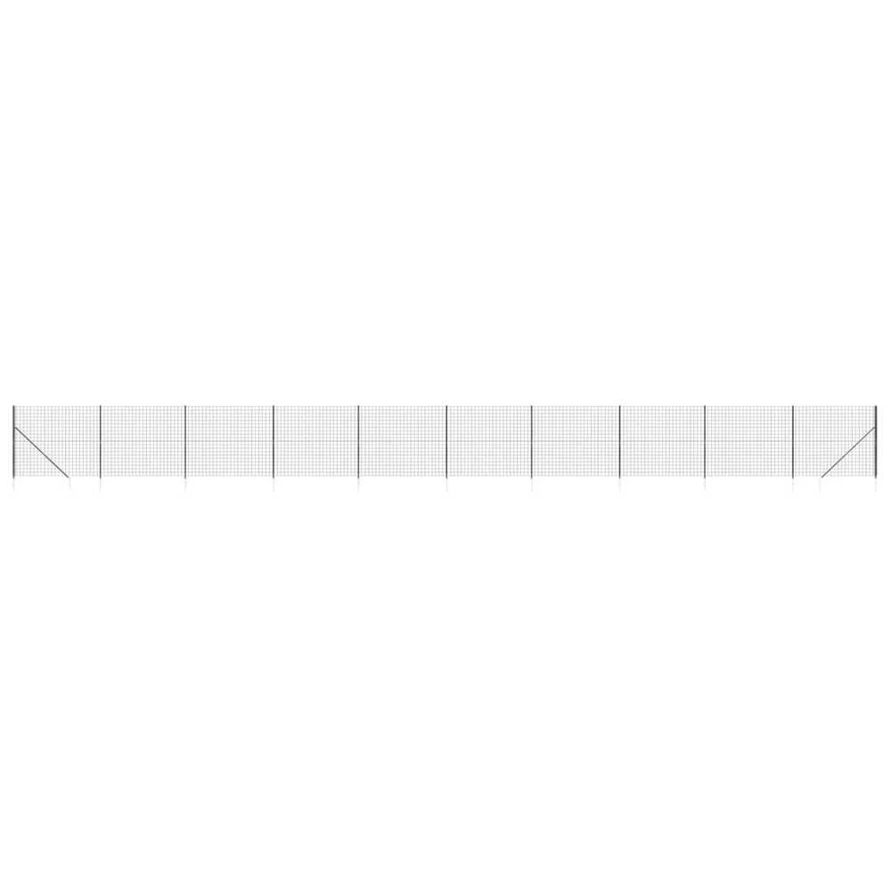 Vielinė tinklinė tvora su smaigais, antracito spalvos, 1,6x25m
