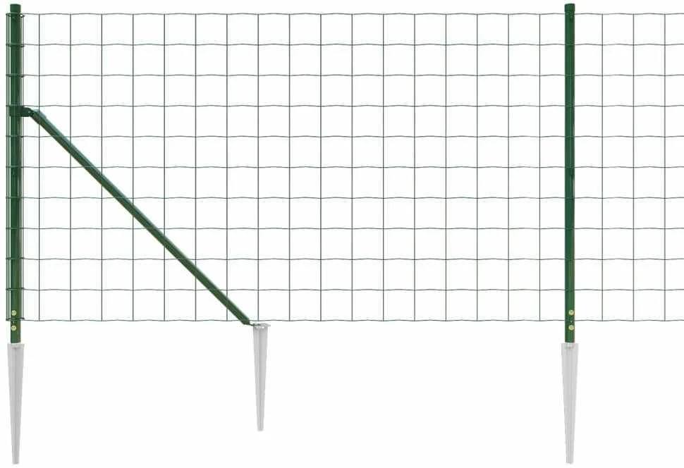 Vielinė tinklinė tvora su smaigais, žalios spalvos, 0,8x25m