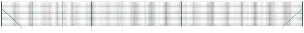 Vielinė tinklinė tvora su smaigais, žalios spalvos, 1,6x25m