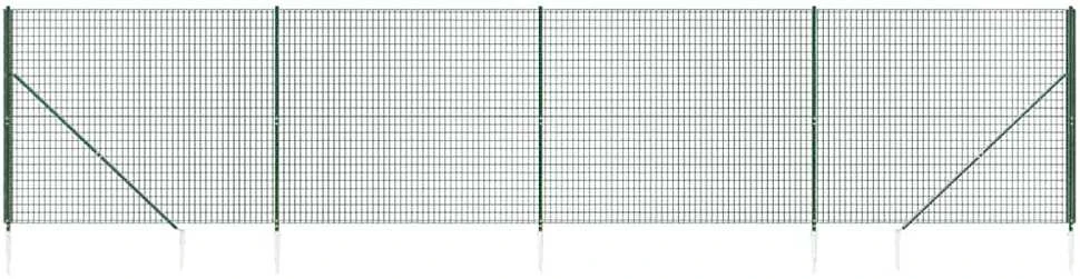 Vielinė tinklinė tvora su smaigais, žalios spalvos, 1,4x10m