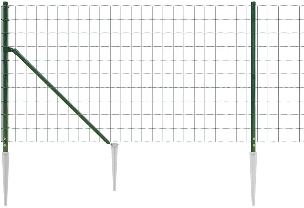 Vielinė tinklinė tvora su smaigais, žalios spalvos, 0,8x25m