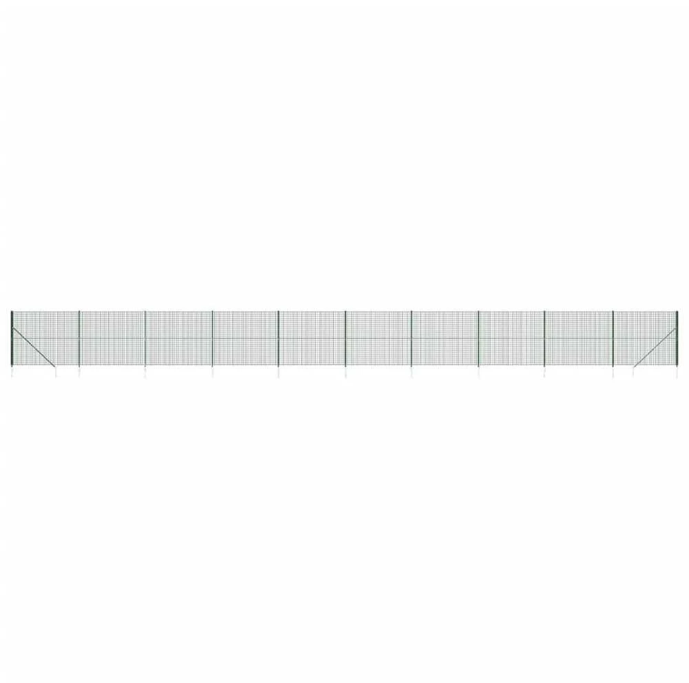 Vielinė tinklinė tvora su smaigais, žalios spalvos, 2,2x25m