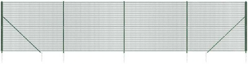 Vielinė tinklinė tvora su smaigais, žalios spalvos, 2,2x10m
