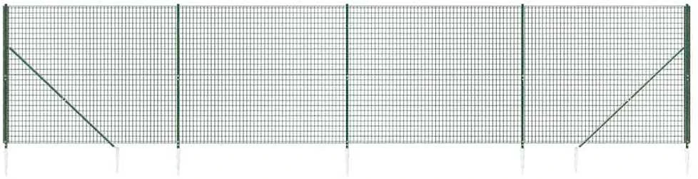 Vielinė tinklinė tvora su smaigais, žalios spalvos, 2,2x10m