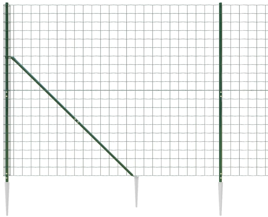 Vielinė tinklinė tvora su smaigais, žalios spalvos, 1,6x25m