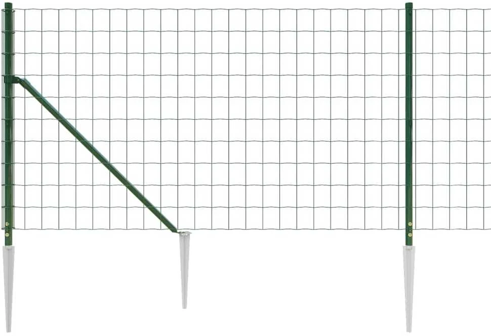 Vielinė tinklinė tvora su smaigais, žalios spalvos, 0,8x25m