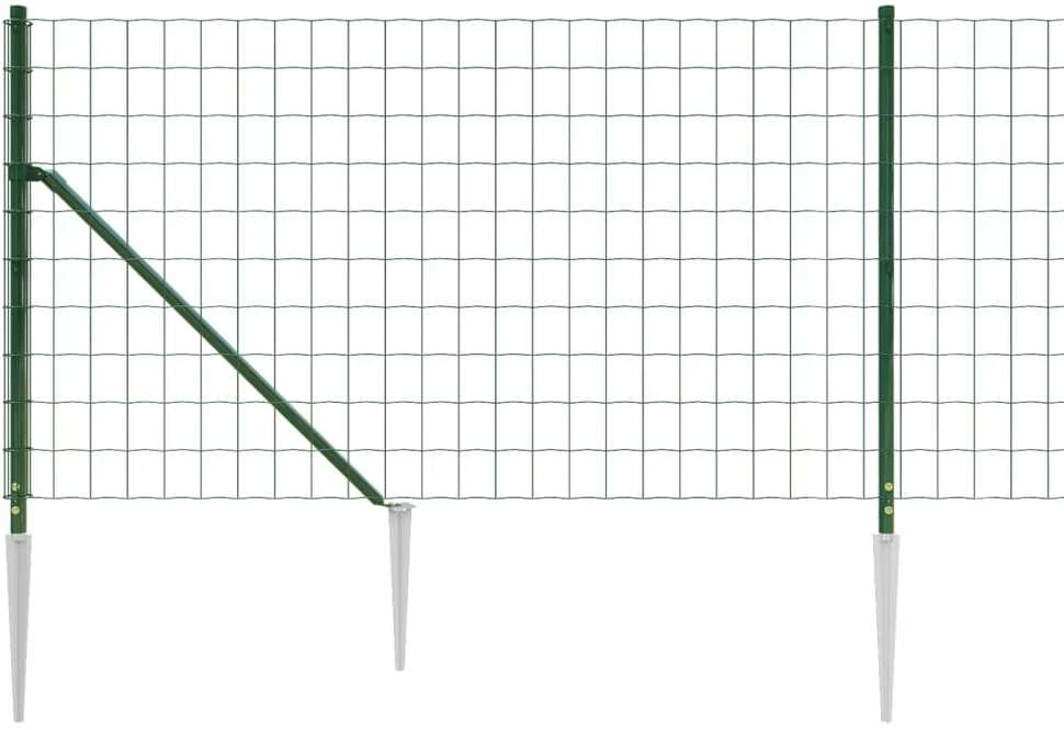 Vielinė tinklinė tvora su smaigais, žalios spalvos, 0,8x25m