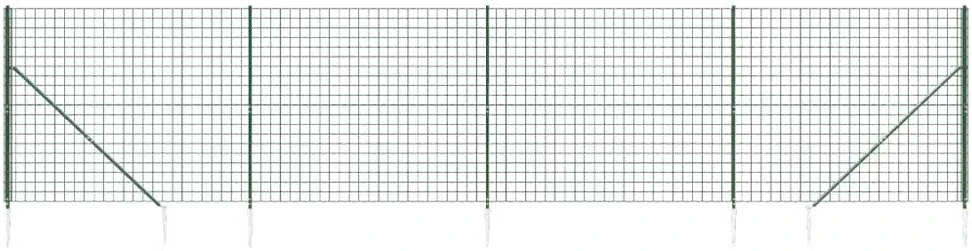 Vielinė tinklinė tvora su smaigais, žalios spalvos, 2,2x10m