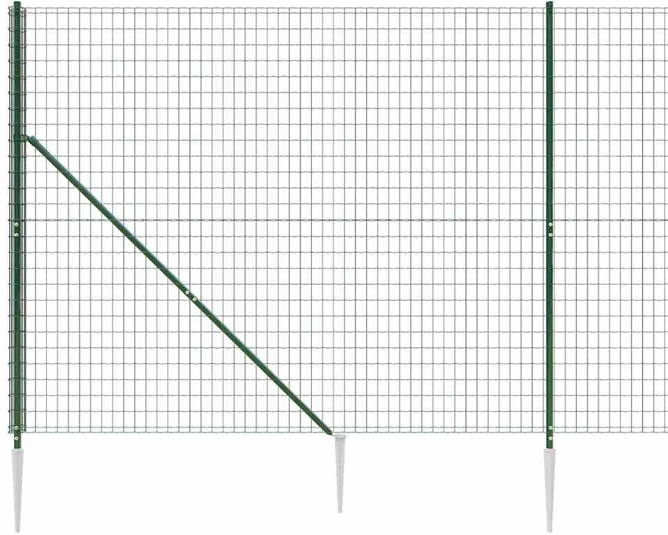 Vielinė tinklinė tvora su smaigais, žalios spalvos, 2,2x25m