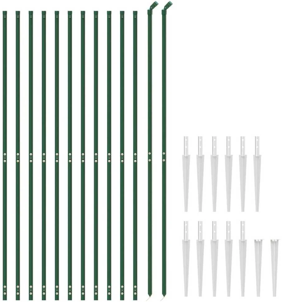 Vielinė tinklinė tvora su smaigais, žalios spalvos, 2,2x25m