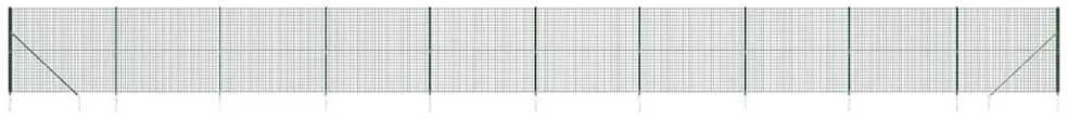 Vielinė tinklinė tvora su smaigais, žalios spalvos, 2,2x25m