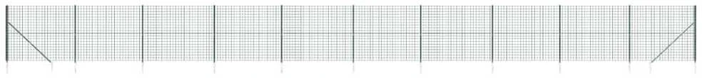 Vielinė tinklinė tvora su smaigais, žalios spalvos, 1,6x25m