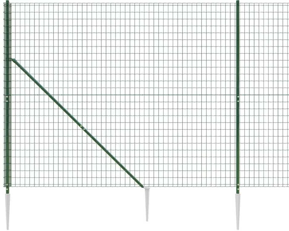 Vielinė tinklinė tvora su smaigais, žalios spalvos, 2x25m