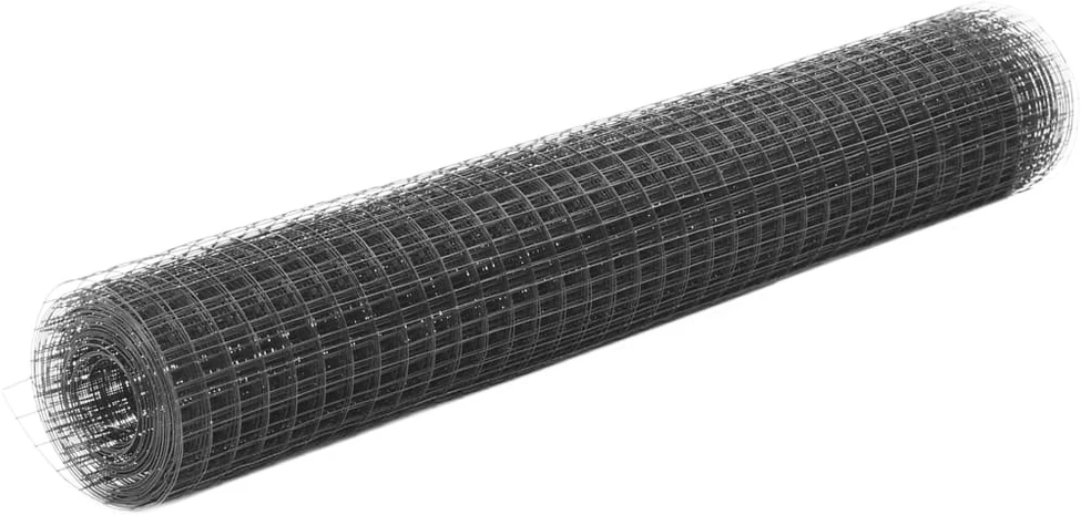Vielinė tvora viščiukams, pilkos spalvos, 25x1m, su PVC danga