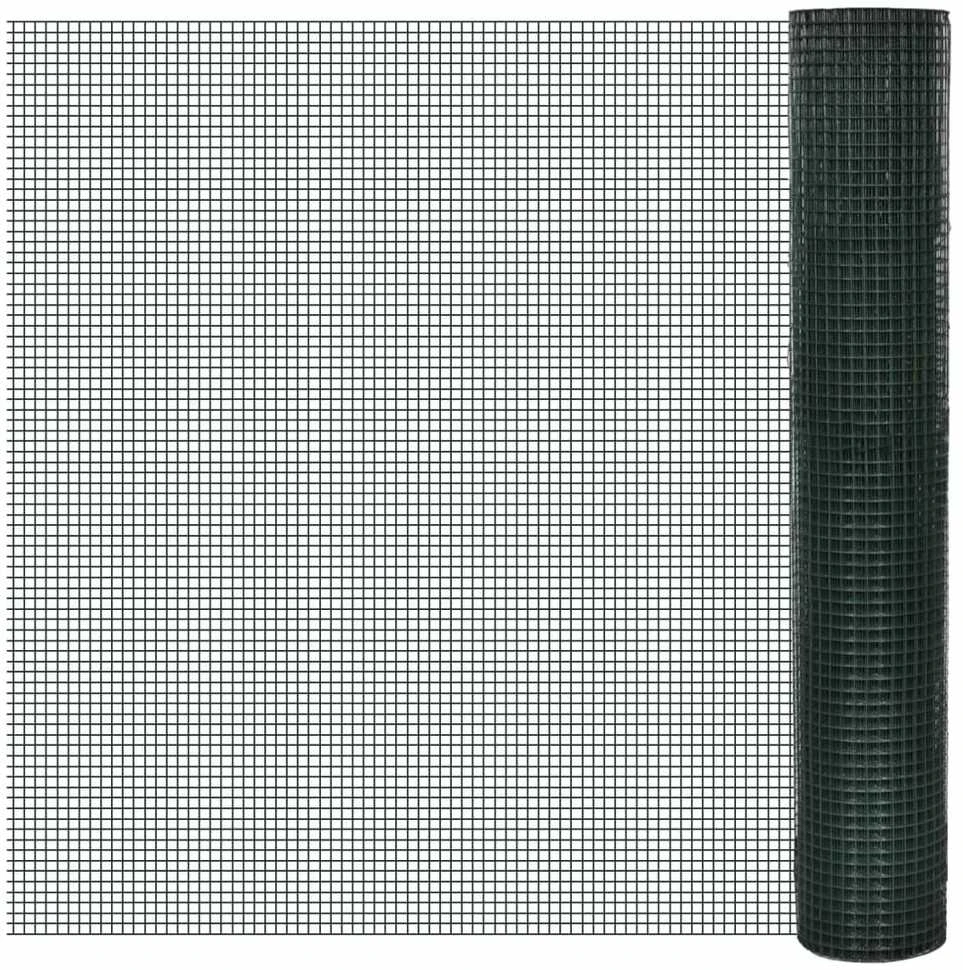 Vielinis tinklas viščiukams su PVC danga, žalias, 25x1m