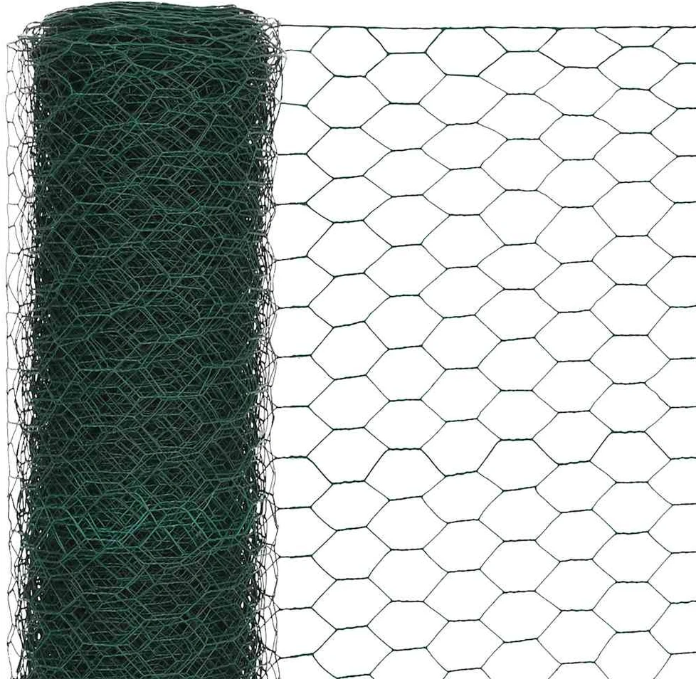 Vielinis tinklas viščiukams su PVC danga, žalias, 25x1,5m