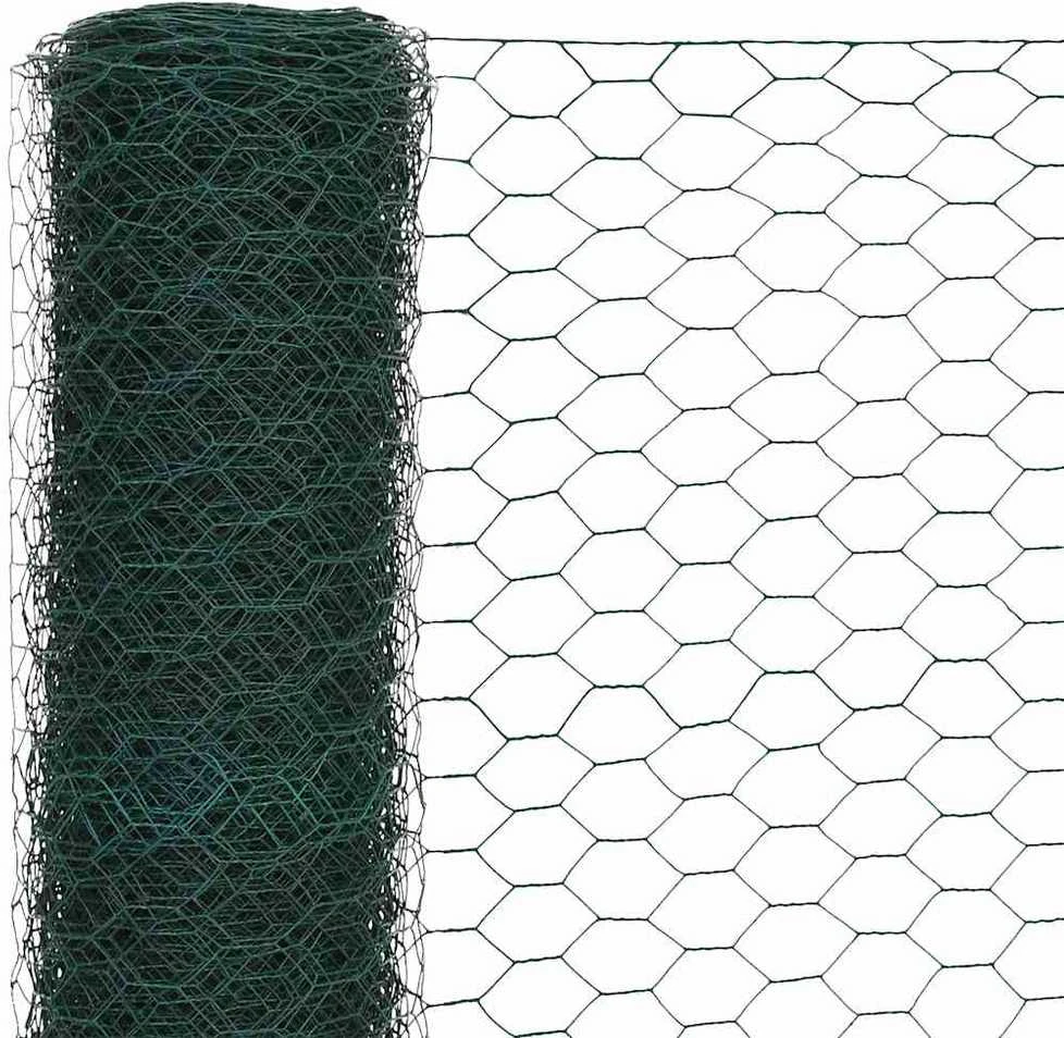 Vielinis tinklas viščiukams su PVC danga, žalias, 25x1,5m