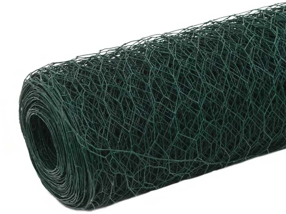 Vielinis tinklas viščiukams su PVC danga, žalias, 25x1,5m