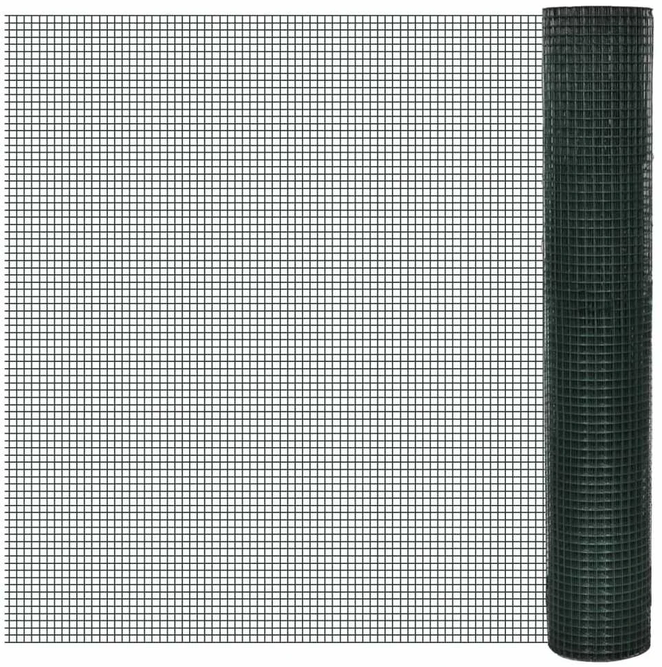 Vielinis tinklas viščiukams su PVC danga, žalias, 25x1m