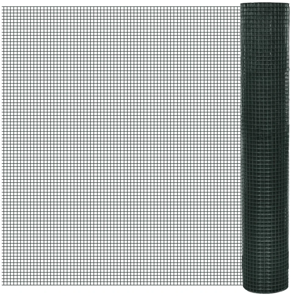 Vielinis tinklas viščiukams su PVC danga, žalias, 25x1m