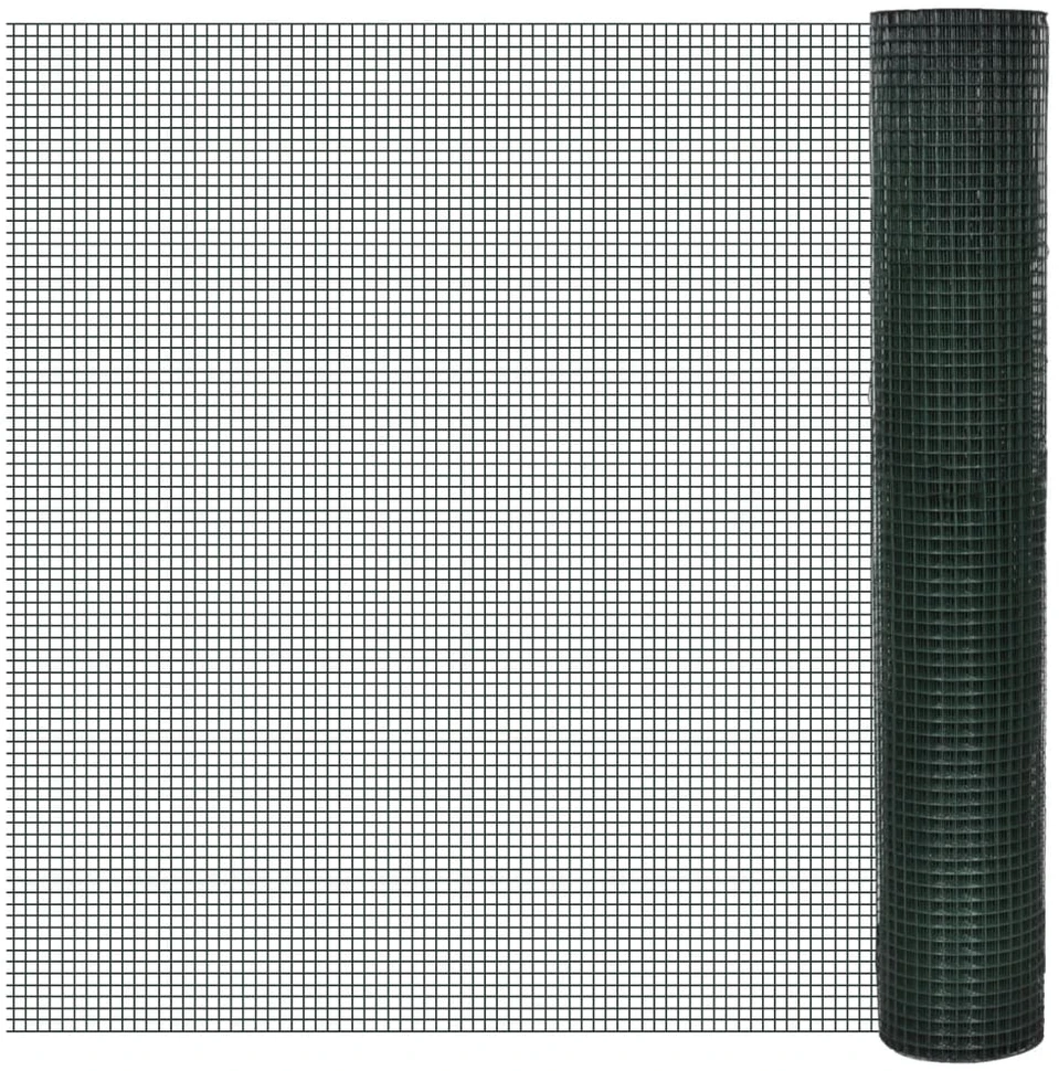 Vielinis tinklas viščiukams su PVC danga, žalias, 25x1m