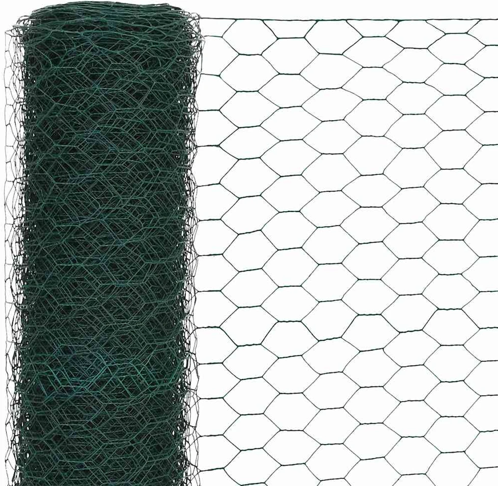Vielinis tinklas viščiukams su PVC danga, žalias, 25x1,5m